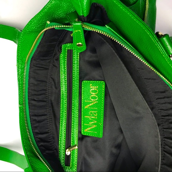 Nyla Noor Forest Green Leather Handbag - Picture 4 of 5